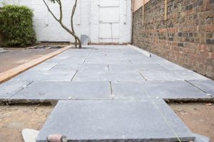 laying patio limestones in clapham