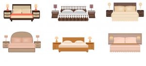 Various types of upholstered beds