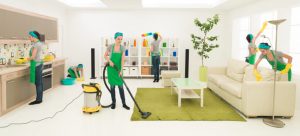 Domestic cleaning by trained cleaners