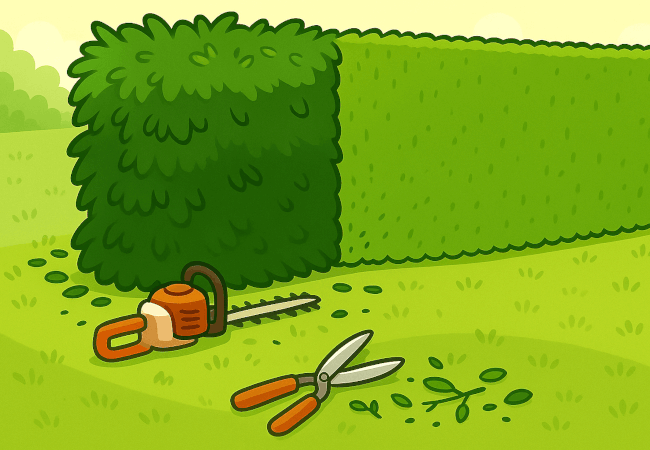 Trimmed hedge