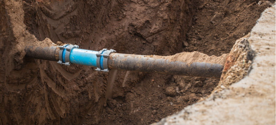 broken drain pipe under bathroom sink