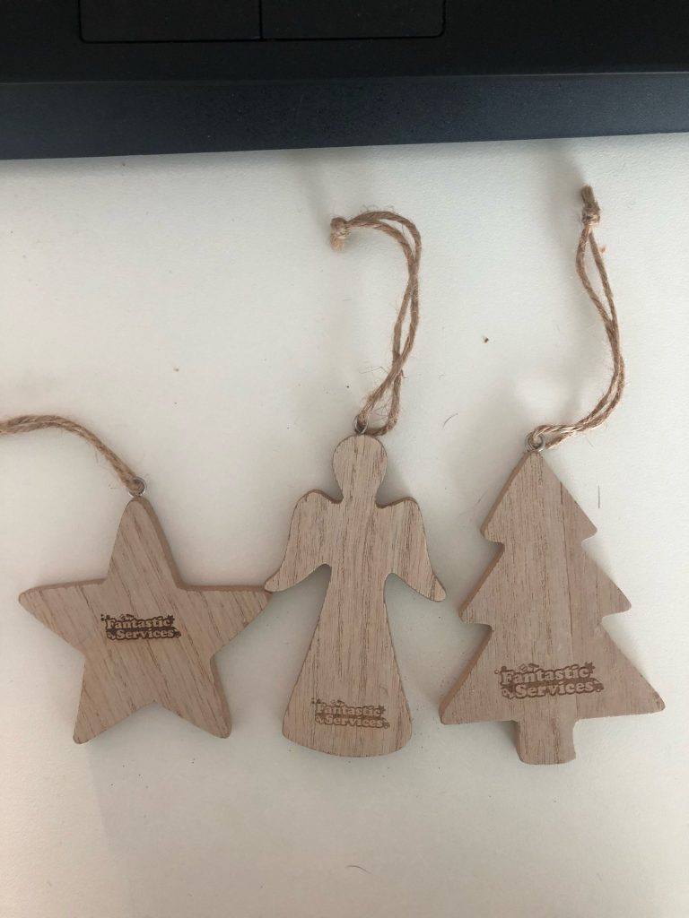 wooden Christmas tree ornaments