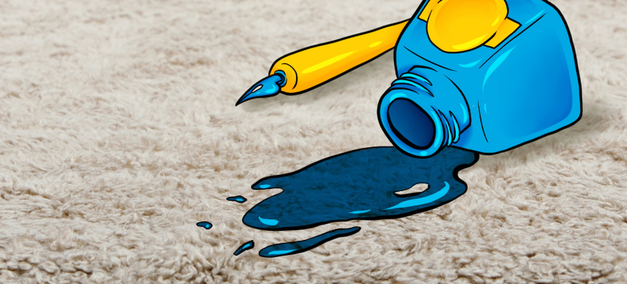 ink spilt on carpet