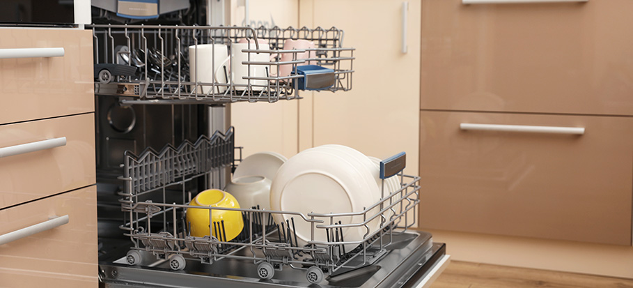 open dishwasher - cleaning a dishwasher
