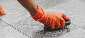 removing cement from tiles