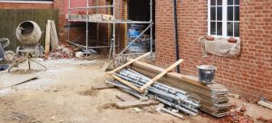 House extension under construction in the UK