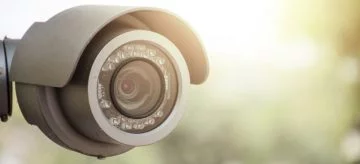 A sun glare on surveillance camera