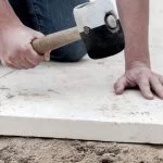 Laying paving slabs on sand clearance base