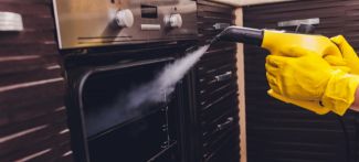 steam cleaning an oven