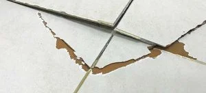 shattered floor tile