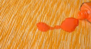 Spilled nail polish on carpet