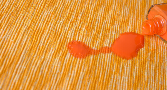 Spilled nail polish on carpet