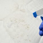 Spraying mould on mattress