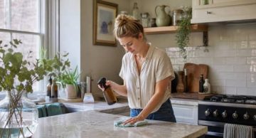 Illustration representing how to clean a home naturally