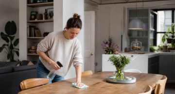 Illustration representing how to keep a clean house with a busy schedule