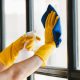 Cleaning windows in rental property