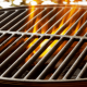 cast iron grill on fire