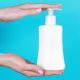 hand sanitizer blue background